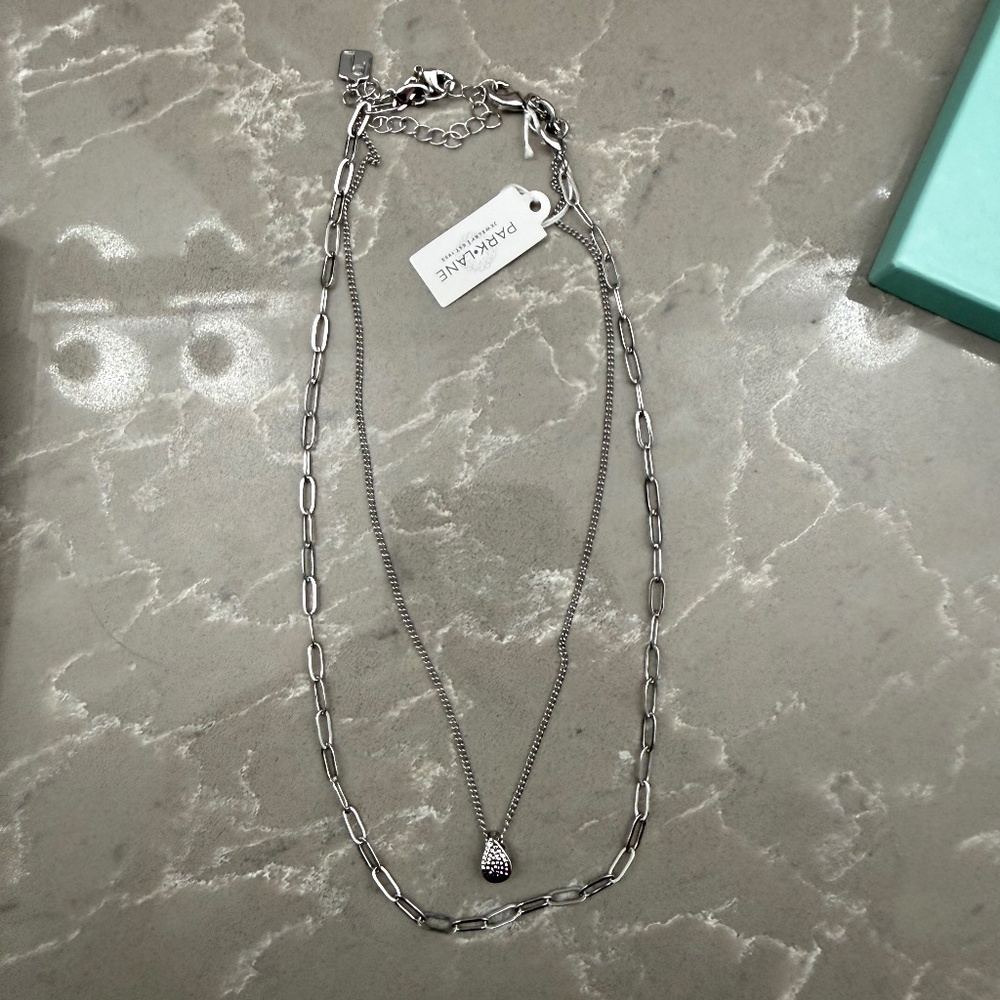 Brand new Park Lane Electric necklace silver 2 in 1 style